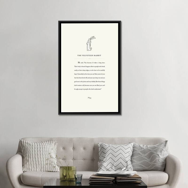 iCanvas "Velveteen Rab3it Book Page Illustration" by Holly Van Wyck Framed Canvas Print
