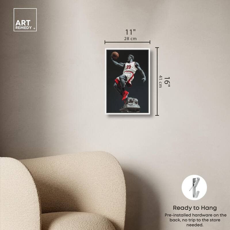 Basketball White Uniform Canvas by Art Remedy