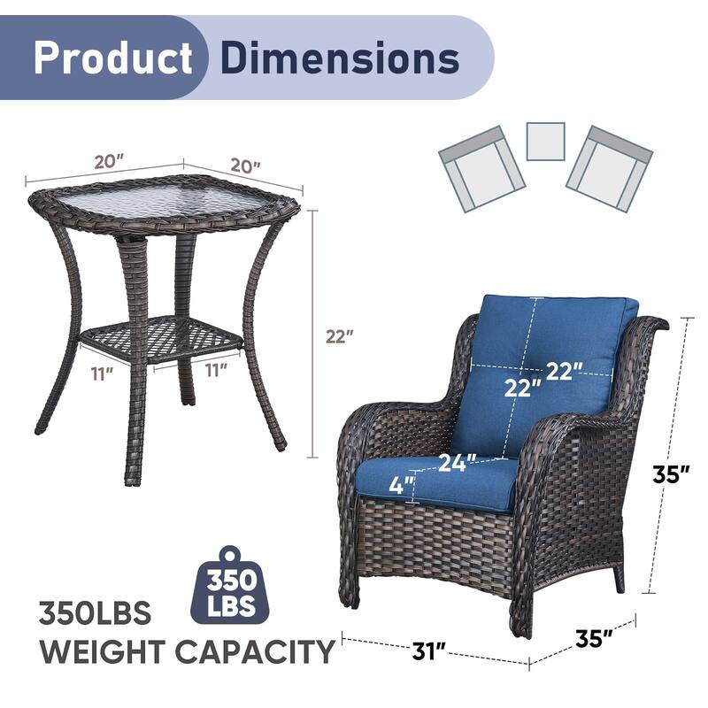 Outdoor Arm Chair with Cushion Rattan Chair