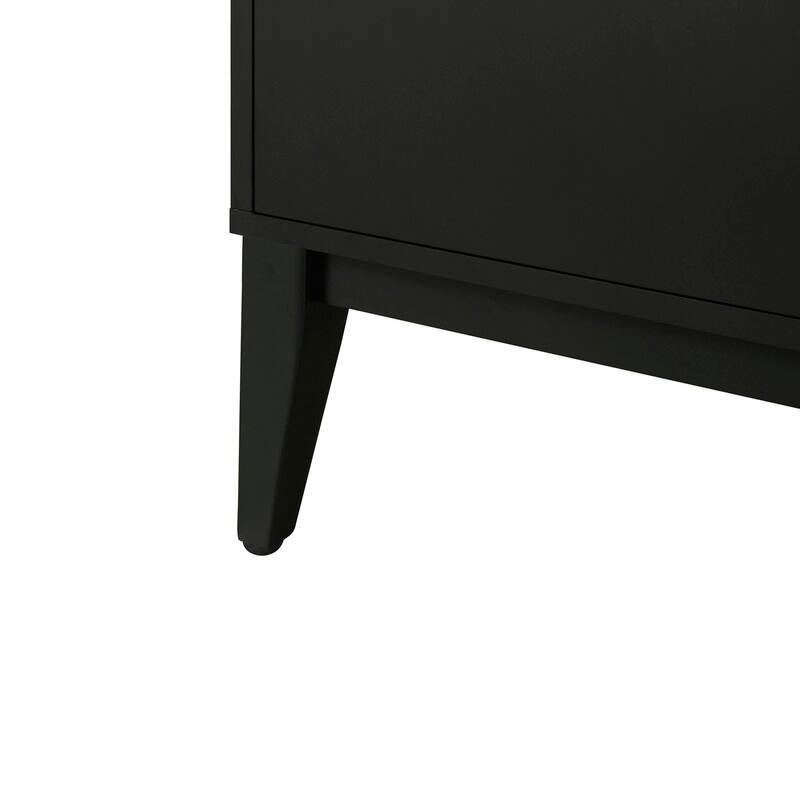 Modern Storage Cabinet with Adjustable Shelf, Buffet Sideboard Wooden Cabinet with 4 Doors for Hallway, Kitchen