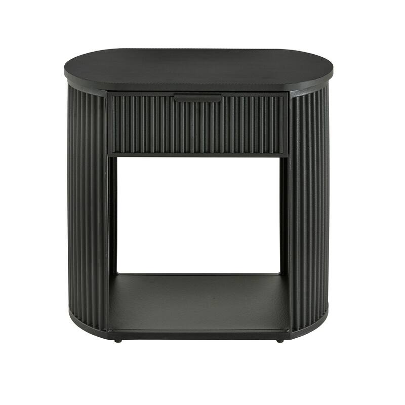 Monson Black Finish 1-Drawer Side Table by iNSPIRE Q Modern