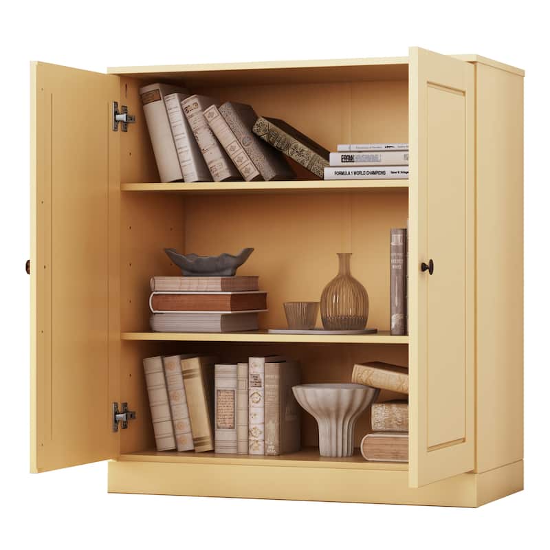 Palace Imports 100% Solid Wood 3-Shelf Bookcase, Adjustable Shelves, 32" Wide, 35.75" Tall