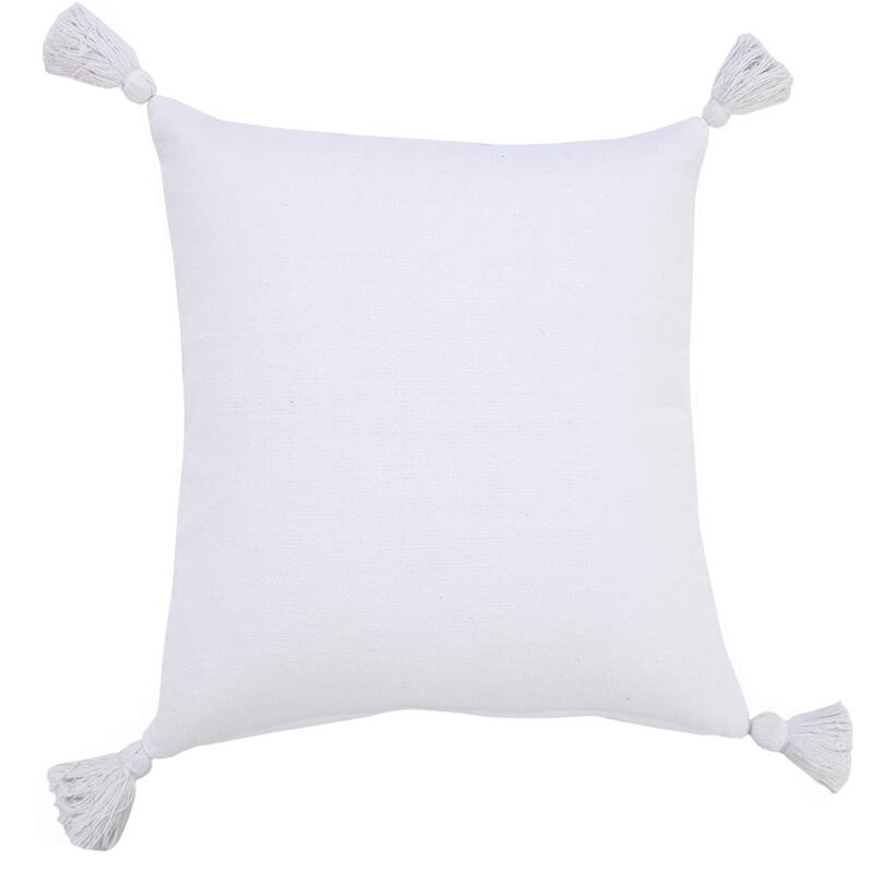 HomeRoots 20" X 20" White 100% Cotton Zippered Pillow