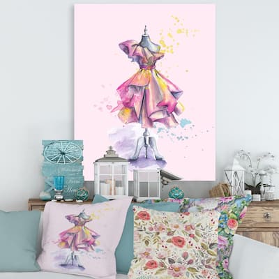 Designart "Beautiful Dress With Folds On Fashion Mannequin" French Country Canvas Wall Art Print