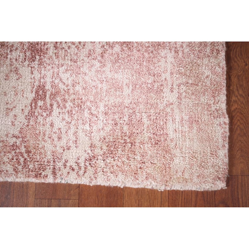 All-Over Abstract Indian Runner Rug Hand-Knotted Wool Carpet - 2'8"x 10'0"