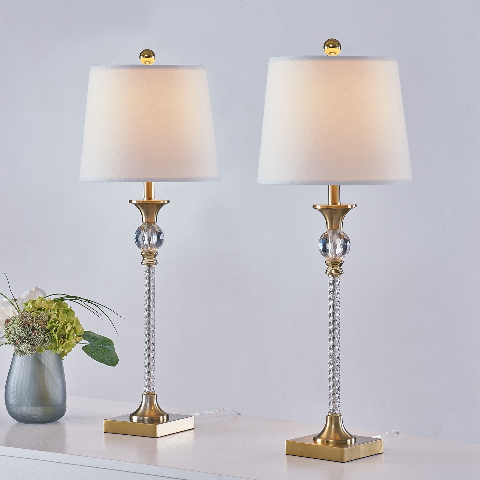 Maxax 29.5'' Metal Gold/Clear Buffet Lamp