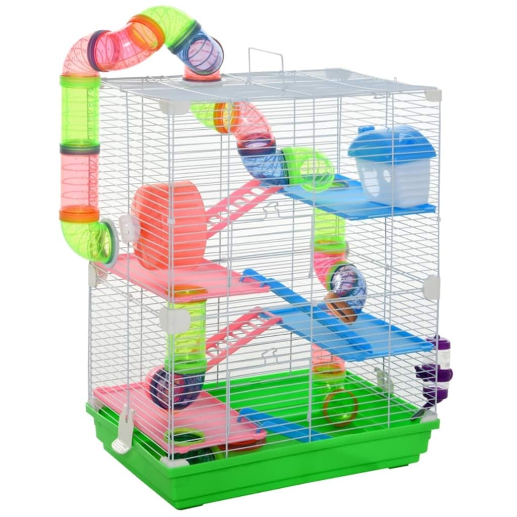 5-Tier Small Hamster Cage with Two Front Door and Multiple Pipes - 18" L x 11.75" W x 22.75" H