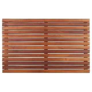 Teak Slatted Brown Wood Shower Mat