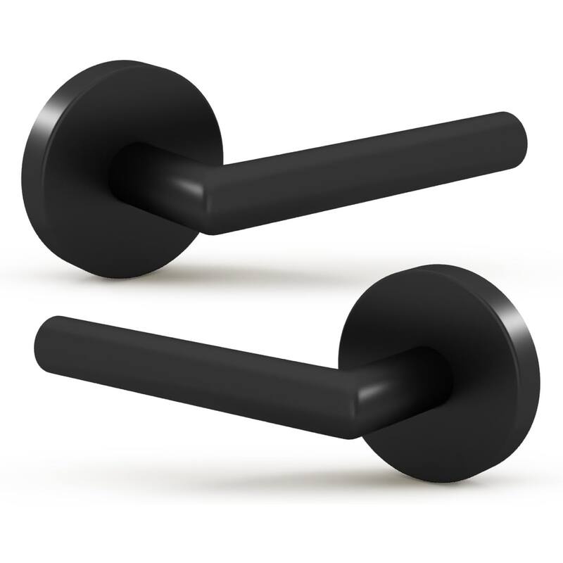 Mega Handles RONN Dummy Flat Door Lever, Non-Turning Reversible Door Handle for Closet, French, Pantry Doors, Easy Installation - Matte Black