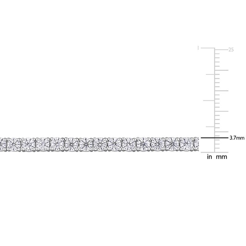 Miadora 16 7/8ct DEW Created Moissanite Tennis Necklace in 18k White Gold - 17.5 In x 3.7 mm x 3.5 mm
