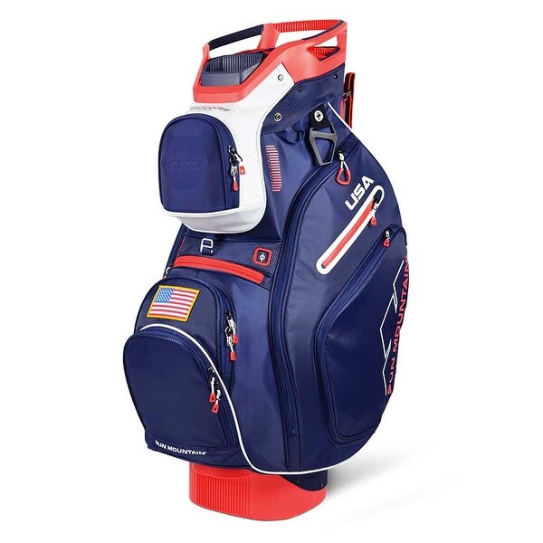 New 2019 Sun Mountain C-130 5-Way Golf Cart Bag (Navy / White / Red) - CLOSEOUT - Navy / White / Red