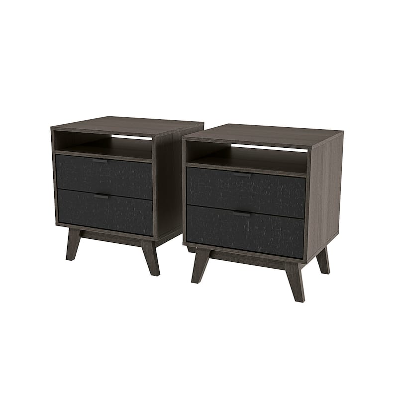 Kappesberg Denver 2-Drawer Nightstand (set of 2) - for Bedroom