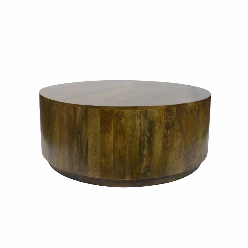 HomeRoots 42" Brown Solid Wood Round Coffee Table - 42' X '17' X '42