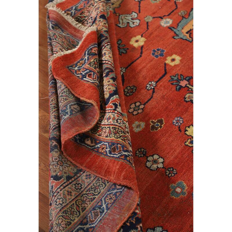 Hand Knotted Oriental 100% Wool Carpet Traditional Medallion Oranges & Rust Sultanabad Area Rug - 18' 0'' X 12' 0''