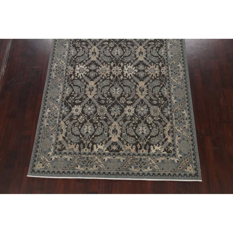Silver Washed Turkish Ziegler Wool Area Rug Living Room Carpet - 6'7" x 9'10"