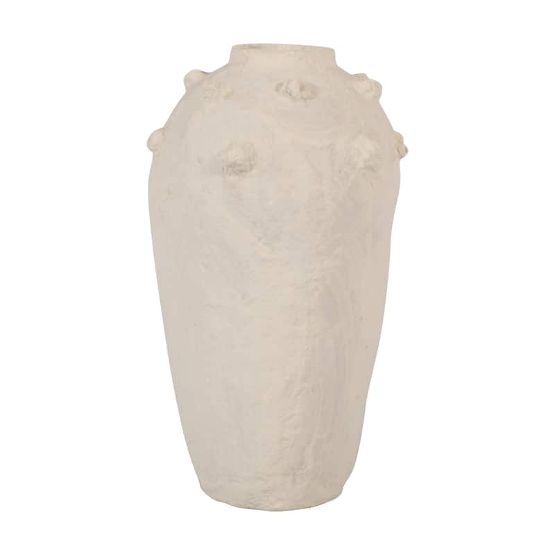 Paper Mache Vase Dia 22" Off-White - Off-White