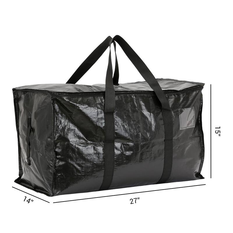 1 Pack Clothes Storage, Foldable Storage Bags, Moving Bags for Organizing Bedroom, Closet Organizers and Storage - Black - 27*14*15in