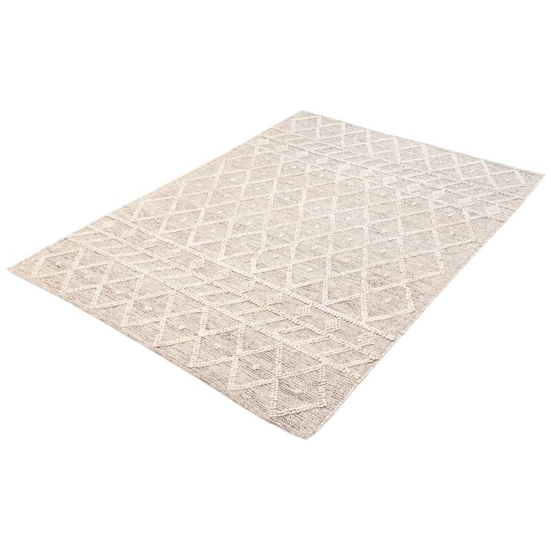 ECARPETGALLERY Braid weave Sienna Grey Wool Rug - 6'3 x 8'11