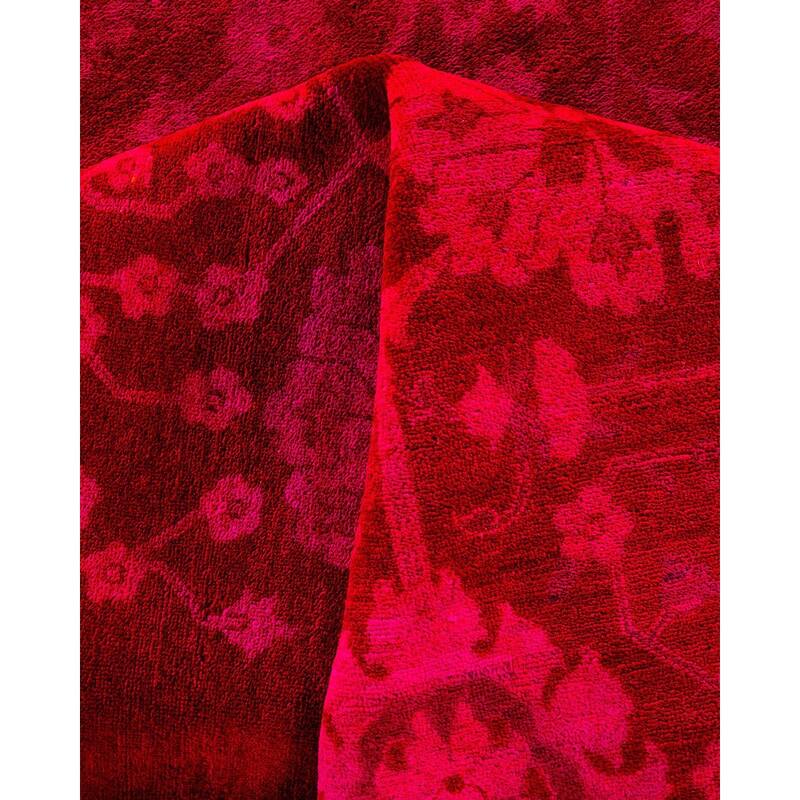 Overdyed, One-of-a-Kind Hand-Knotted Area Rug - Pink - 10' 2" x 13' 6"