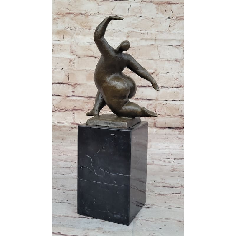 Abstract Bronze Sculpture By Milo – Modern Figurine Of A Dancing Form On Marble Base