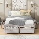 preview thumbnail 2 of 11, Queen Size Platform Bed Frame with 6 Drawers, Storage Bed Frame Wooden Slats Support-No Box Spring Needed- Antique White