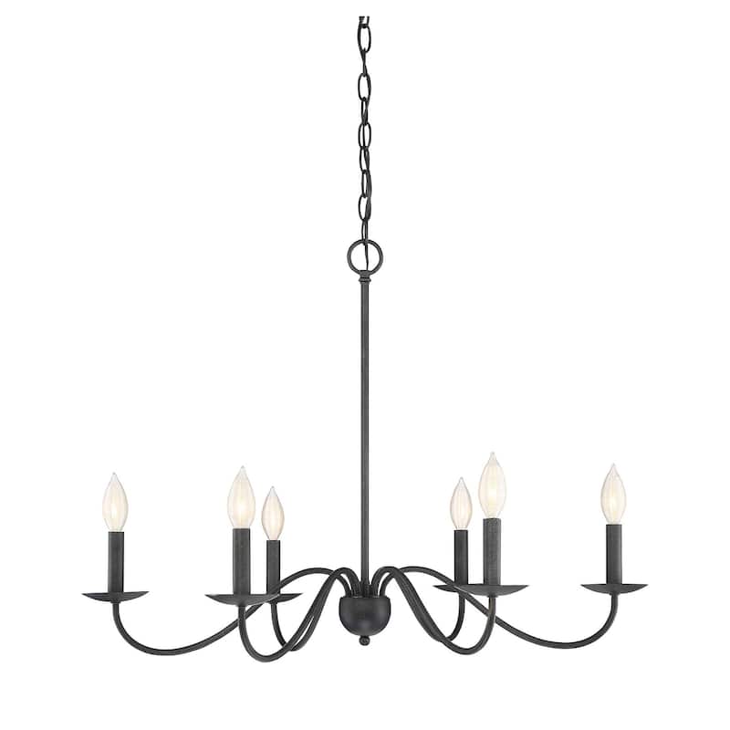 Meridian M10042 6 Light 30" Wide Taper Candle Chandelier - Aged Iron