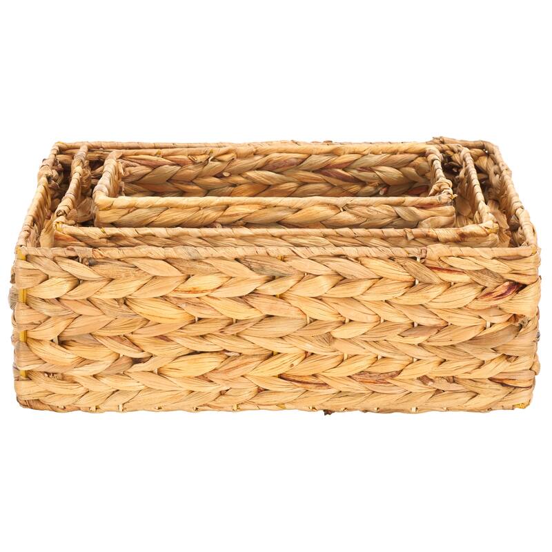 SAFAVIEH Sjaan Set Of 3 Storage Baskets (Fully Assembled) - 13.7 In. W x 9.4 In. D x 4.7 In. H - 14Wx9Dx5H