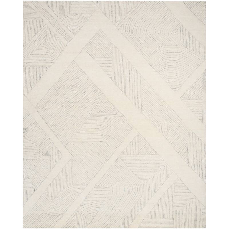 DKNY Pure Patterns Indoor only Abstract Area Rug - Ivory/Grey - 7' 9" x 9' 9" - Rectangle