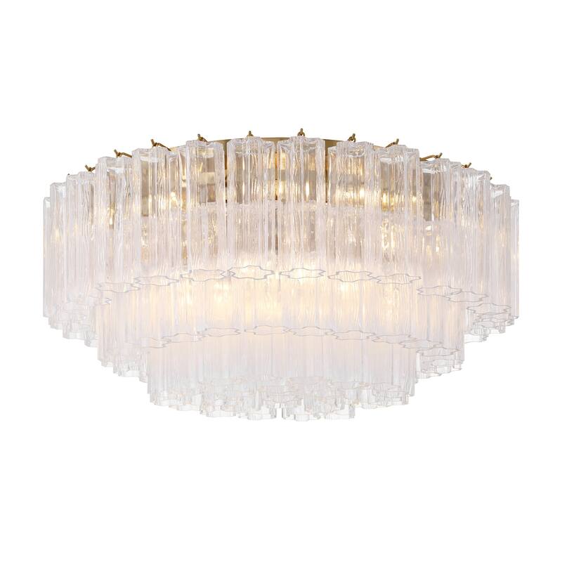 Crystorama Lighting Group ADD-331-CL Addis 16 Light 32" Wide Flush - Aged Brass