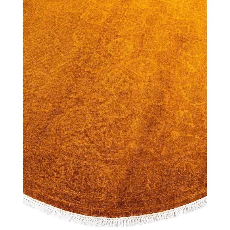 Overdyed, One-of-a-Kind Hand-Knotted Area Rug - Gold - 4' 1" x 4' 1"