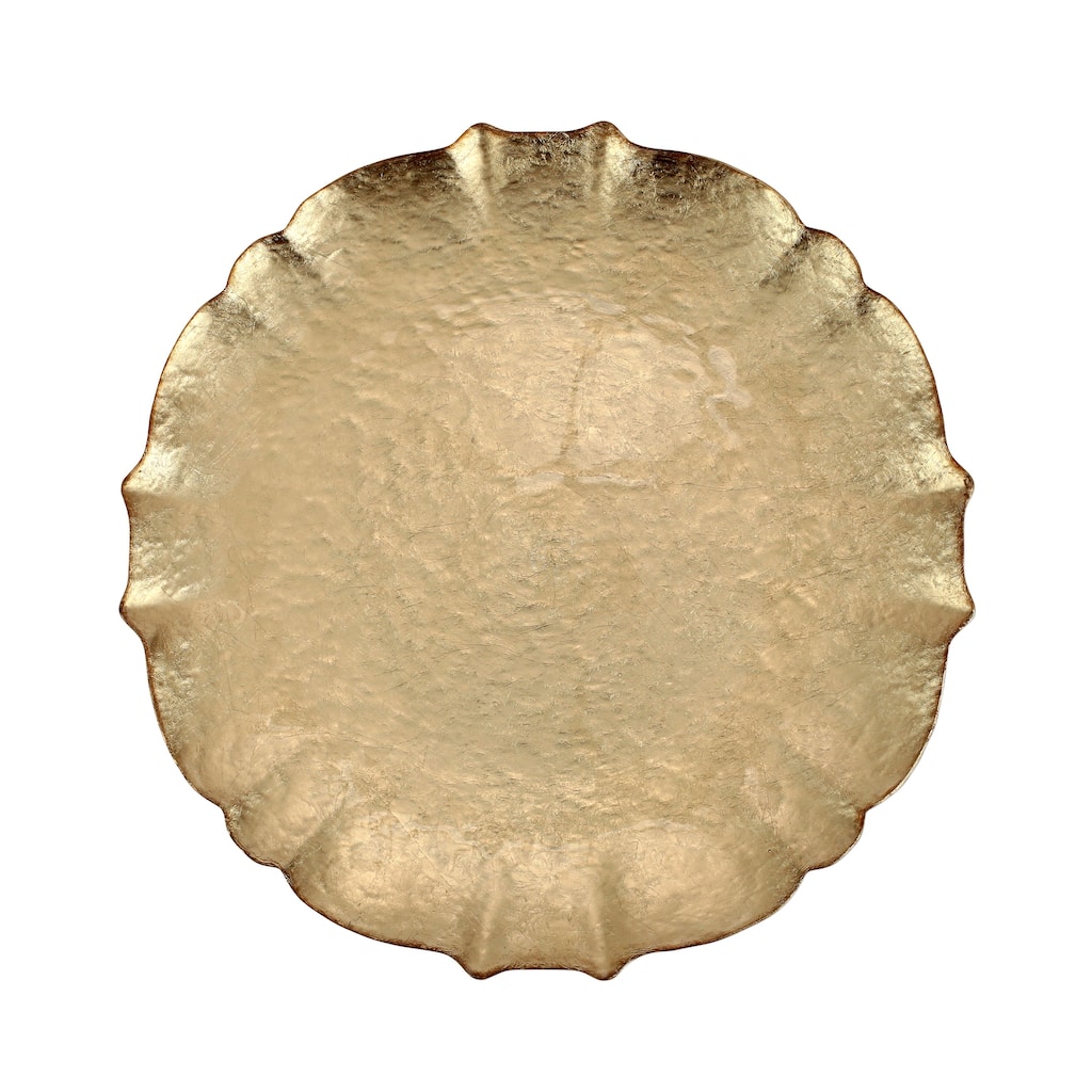 viva by VIETRI Baroque Glass Gold Cake Stand