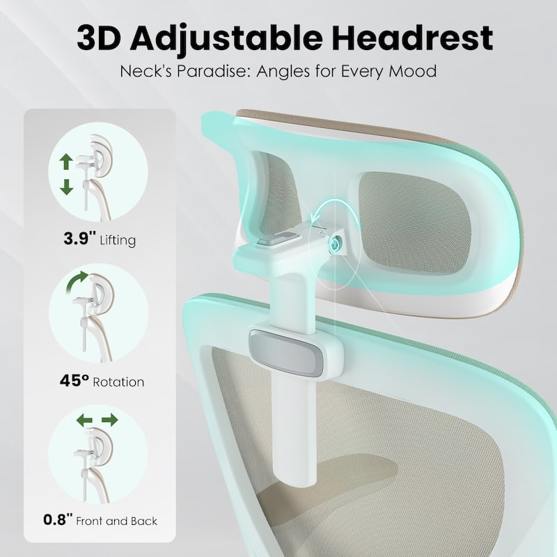 Ergonomic Office Chair With Headrest,High Back Computer Chair With Armrests And Adjustable Lumbar Support