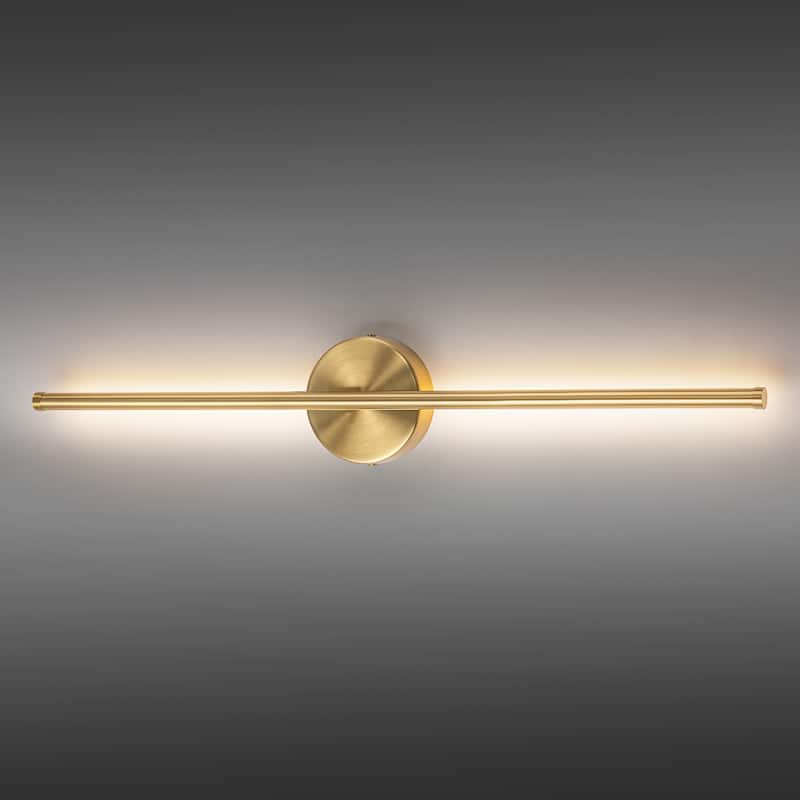 1-Light Modern Linear Aluminum Dimmable Integrated LED 3000K Warm Light Bathroom Vanity Lights for Mirror