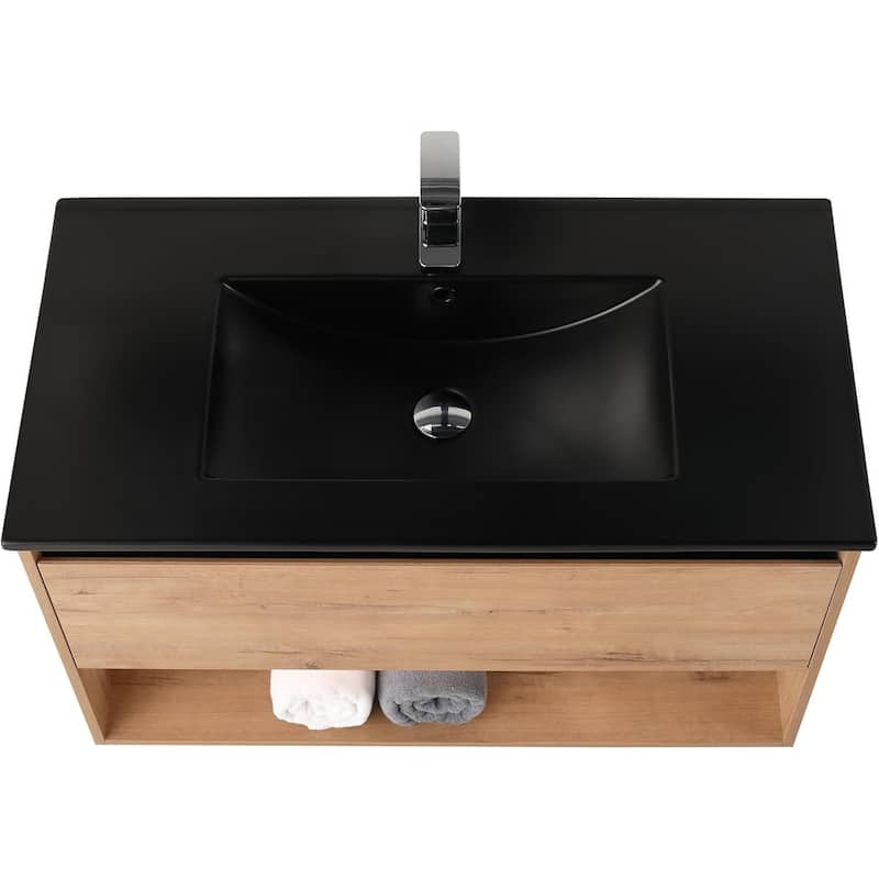 Blossom Bergen Wall Mounted Floating Bathroom Vanity with Sink