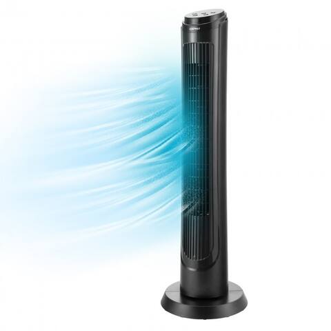 40 Inch Tower Fan with Remote 75° Oscillating Fan with 3 Wind Modes and 4 Wind Speeds-Black - 11.5" x 11.5" x 40" (L x W x H)