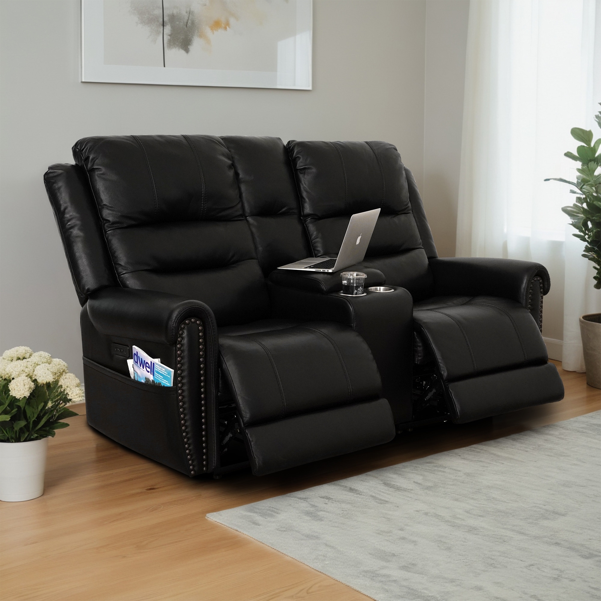 Rolled arm reclining sofa hot sale