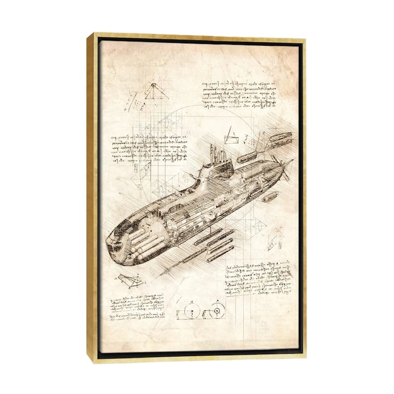 iCanvas "Submarine" by Cornel Vlad Framed Canvas Print - Gold - 26x18