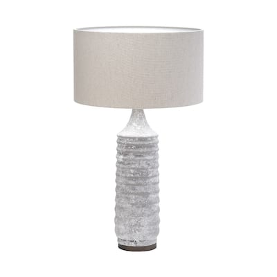 Grey Concrete Rustic Lamp Base with Slip UNO Fitter Large Size 3 Way Switch - 18” x 18” x 30.5” (D x W x H)