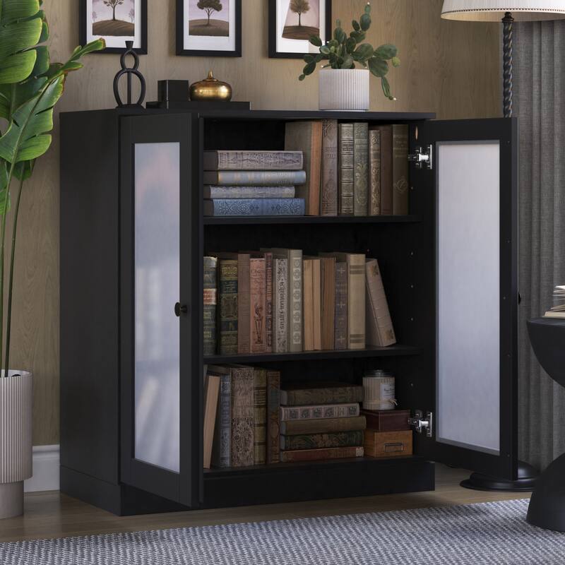 100% Solid Wood 3-shelf Bookcase with Optional Doors by Palace Imports