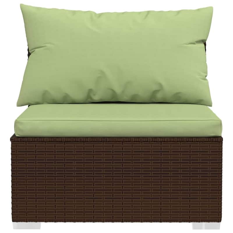 vidaXL Patio Lounge Set Outdoor Sectional Sofa Set Table Garden Poly Rattan - 27.6" x 27.6" x 24"