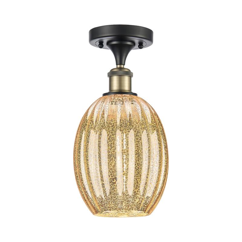 Innovations Lighting 516-1C-12-7 Preston Semi-Flush Preston 7" Wide - Black Antique Brass / Mercury