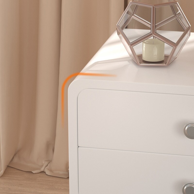 Rounded corner nightstand top