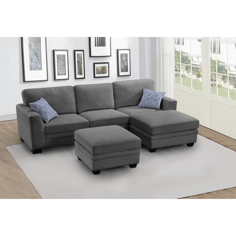 5 PCS Corduroy Flexible Combination Sectional Sofa Couch