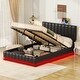 preview thumbnail 20 of 34, PU Leather Upholstered Platform Bed with Hydraulic Storage System,LED Light,Sockets and USB Ports Black - Full