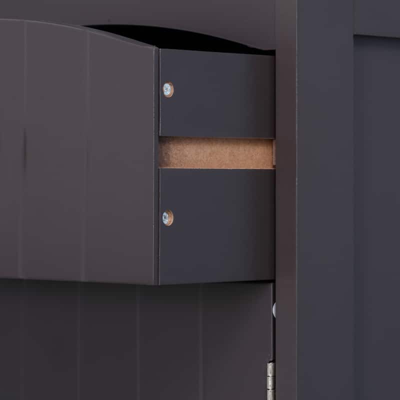 Brown MDF Tall Bathroom Cabinet with Drawer Shelves Cabinet Storage for Small Spaces - 13.5" W x 9.5" D x 67" H