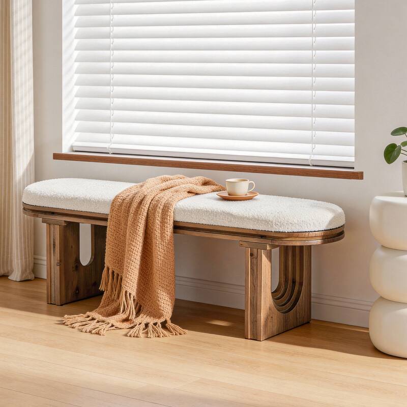 47.24" Bedroom Bench, Upholstered Bench for Bedroom End of Bed