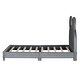 preview thumbnail 29 of 30, Velvet Upholstered Bear Ear Platform Bed, Eye-catching Design, Sturdy Frame