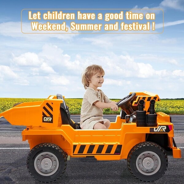 12V Kids Electric Truck with 4WD/2WD, Remote Control, Back