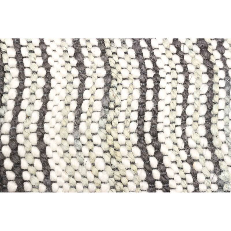 ECARPETGALLERY Braid weave Sienna Charcoal Wool Rug - 5'8 x 7'5