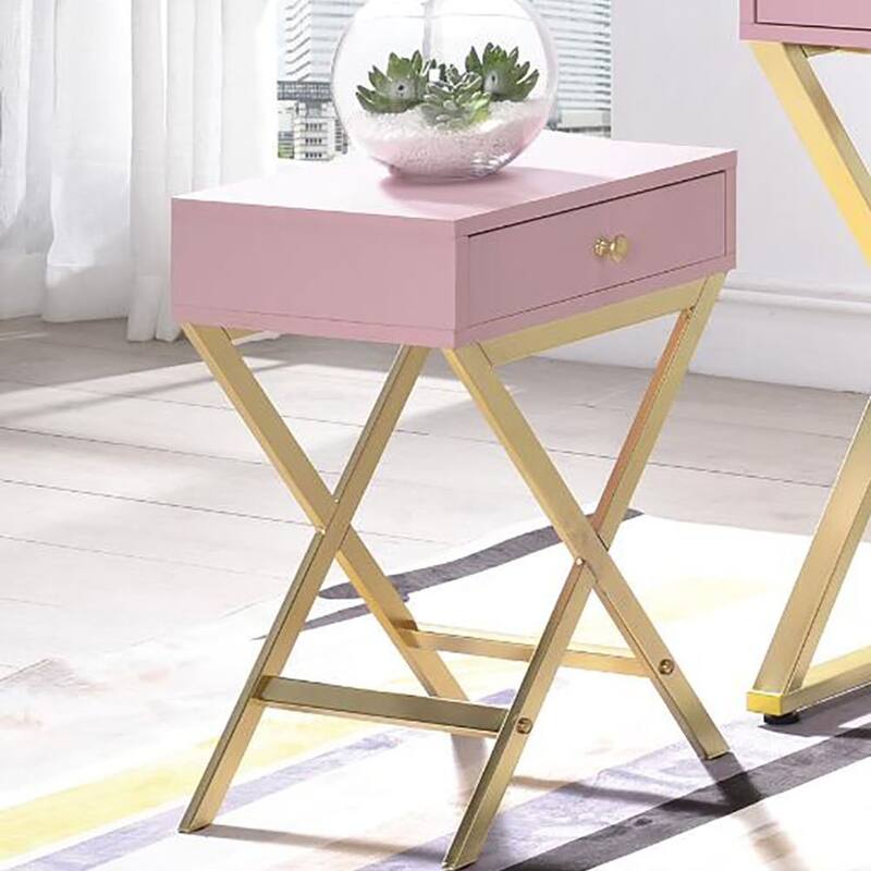 Rectangular Side Table with One Drawer